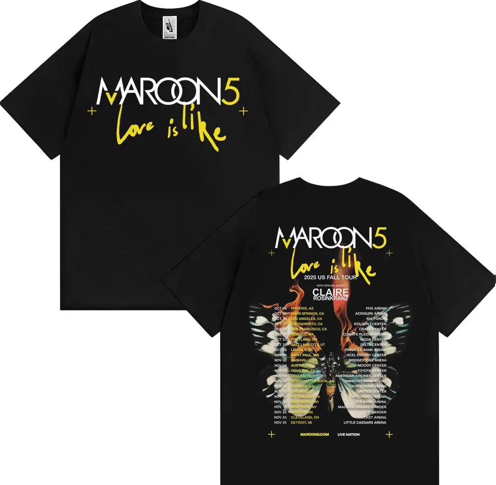 T-shirt Band Maroon 5 Love Is  - Street Fashion Men 2025 avis et prix
