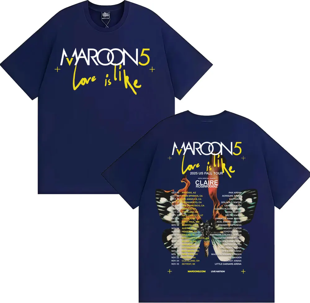 T-shirt Band Maroon 5 Love Is  - Street Fashion Men 2025 avis et prix