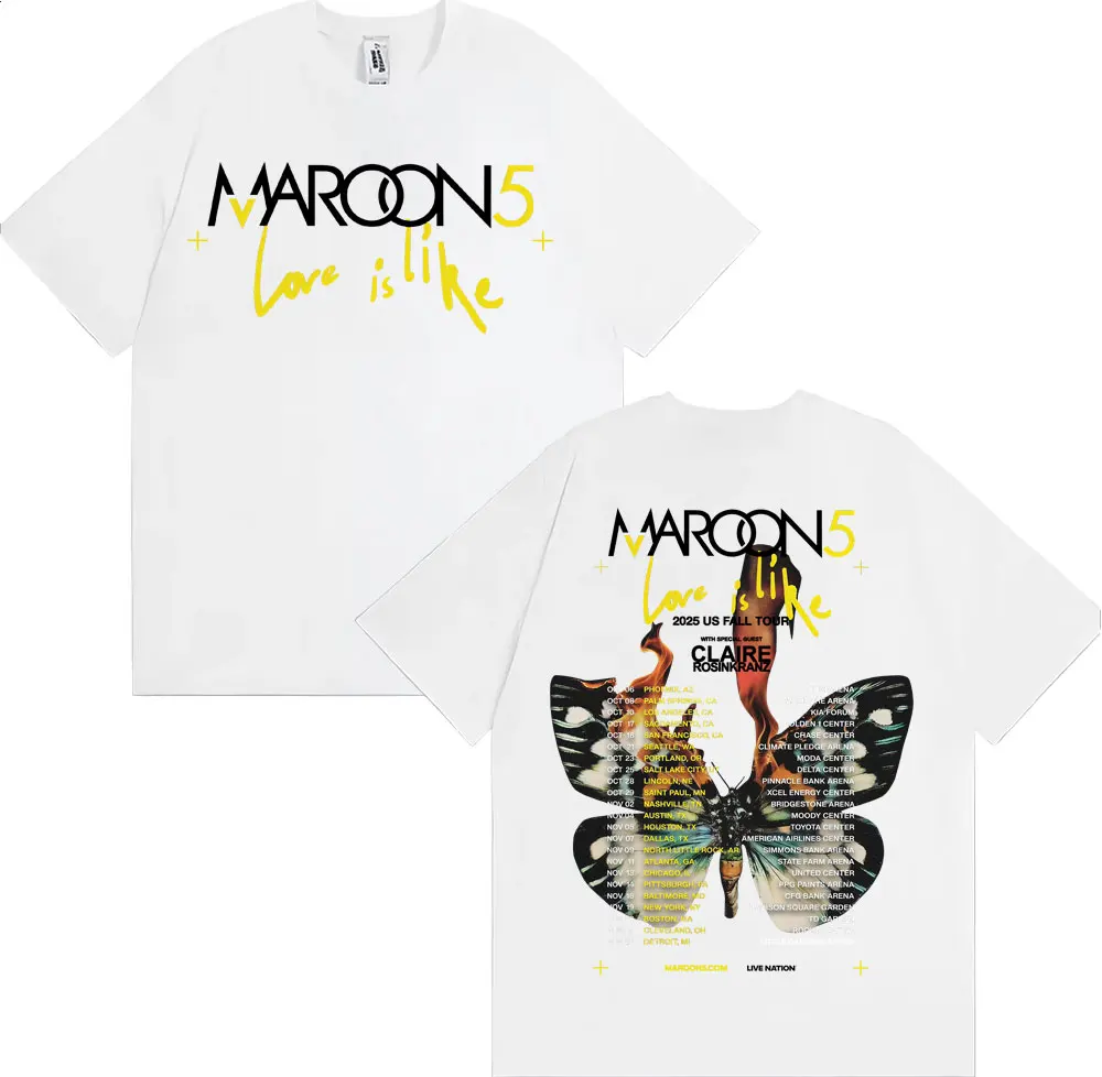 T-shirt Band Maroon 5 Love Is  - Street Fashion Men 2025 avis et prix