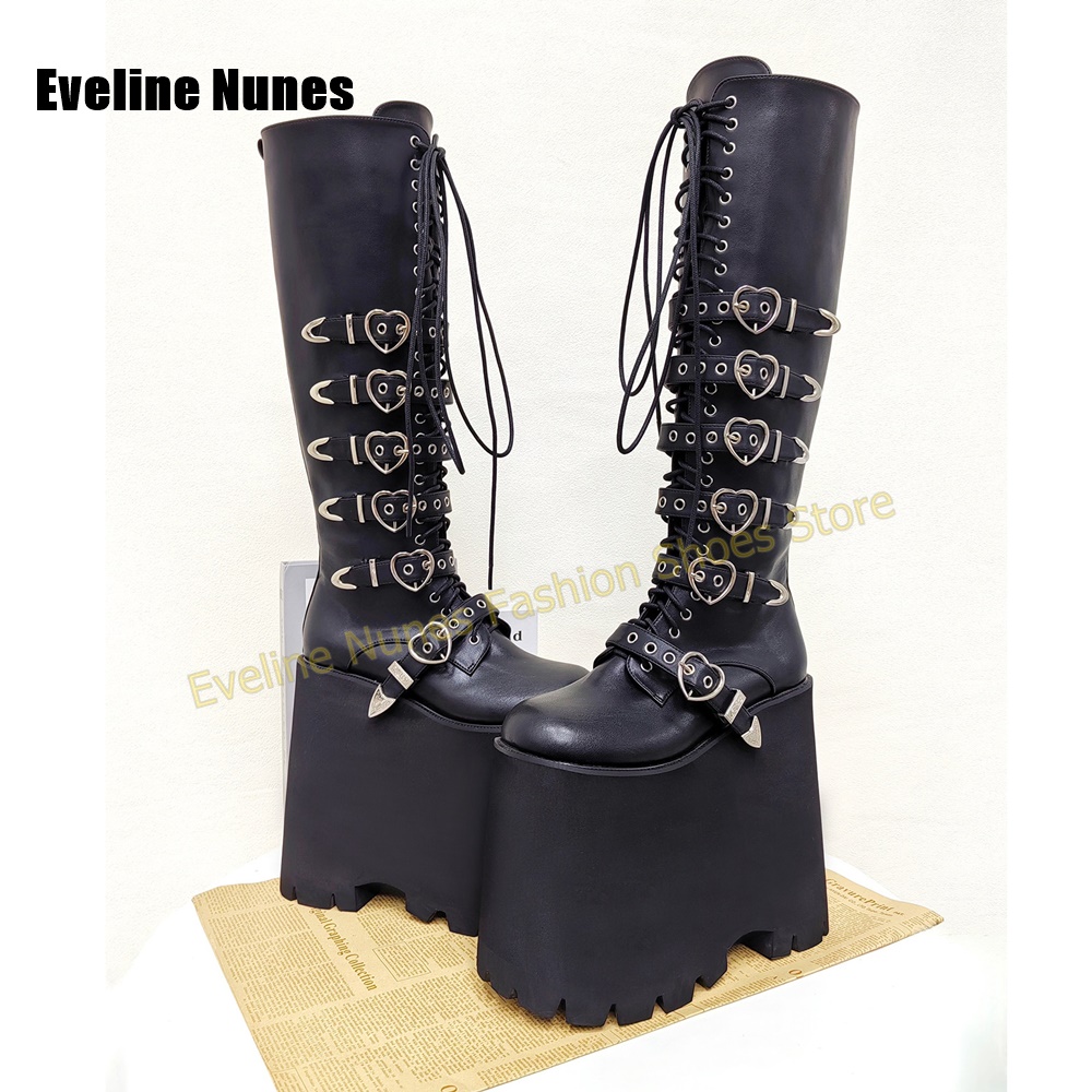 Bottes à plateforme haute Y2K  - Street Fashion Y2K avis et prix